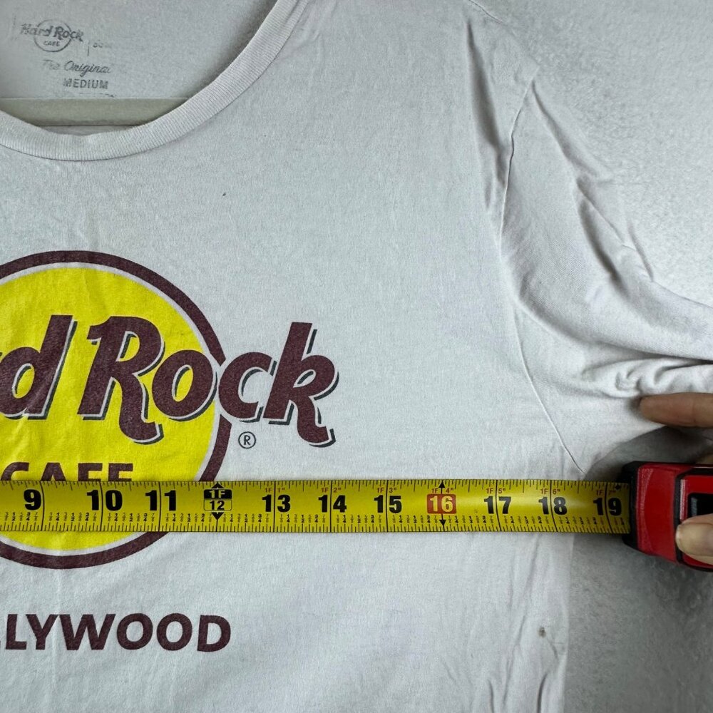 Hard Rock Cafe Hollywood Shirt Womens Medium Worn In Distressed Grunge - Picture 6 of 11